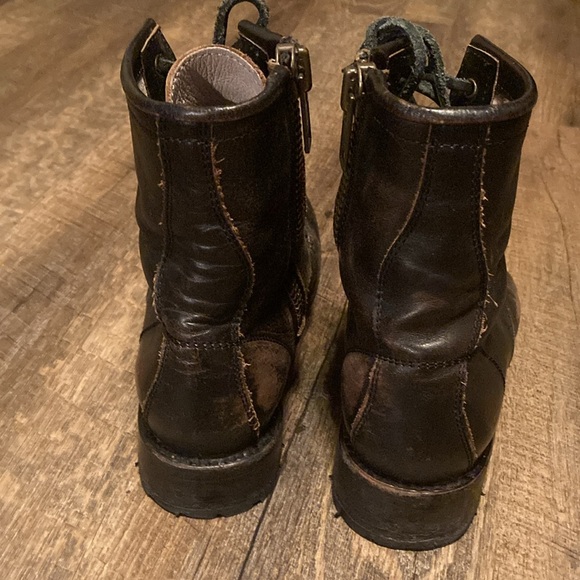 FREEBIRD BY STEVEN Manchester Black Rustic Leather combat boots size 8 - Picture 5 of 8